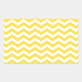 Yellow White Chevron Pattern Rechthoekige Sticker