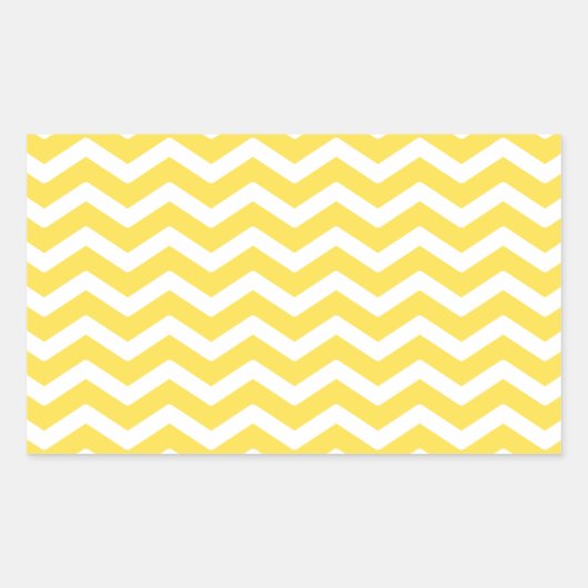 Yellow White Chevron Pattern Rechthoekige Sticker (Voorkant)