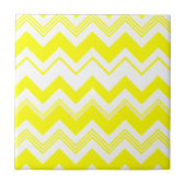 Yellow White Chevron Pattern Tegeltje (Voorkant)