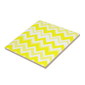 Yellow White Chevron Pattern Tegeltje (Zijkant)