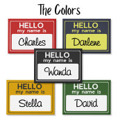 Yellow White Custom Name Hello My Name Is Button