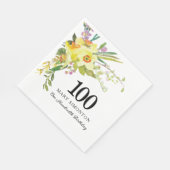 Yellow White Daffodil 100th Birthday Party Servet (Hoek)