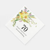 Yellow White Daffodil 70th Birthday Party Servet (Hoek)
