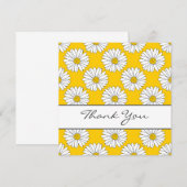 Yellow White Daisy Pattern 2 Bedankkaart (Voorkant / Achterkant)