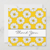 Yellow White Daisy Pattern 2 Bedankkaart (Voorkant)