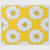 Yellow White Daisy Pattern 2 Cadeaupapier (Vlak)