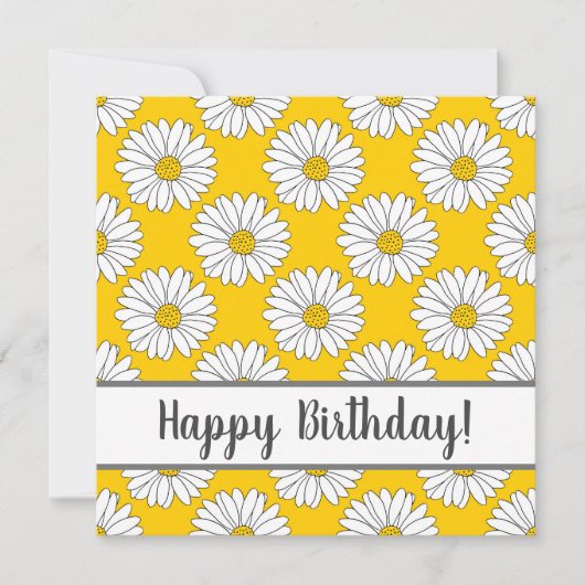 Yellow White Daisy Pattern 2 Kaart (Voorkant)