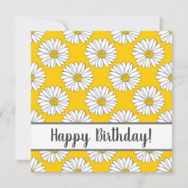 Yellow White Daisy Pattern 2 Kaart