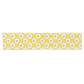 Yellow White Daisy Pattern 2 Korte Tafelloper (Horizontaal)