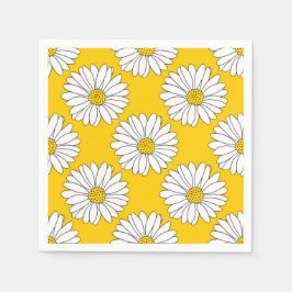 Yellow White Daisy Pattern 2 Servet