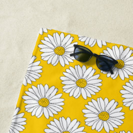 Yellow White Daisy Pattern 2 Strandlaken