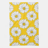 Yellow White Daisy Pattern 2 Theedoek (Verticaal)