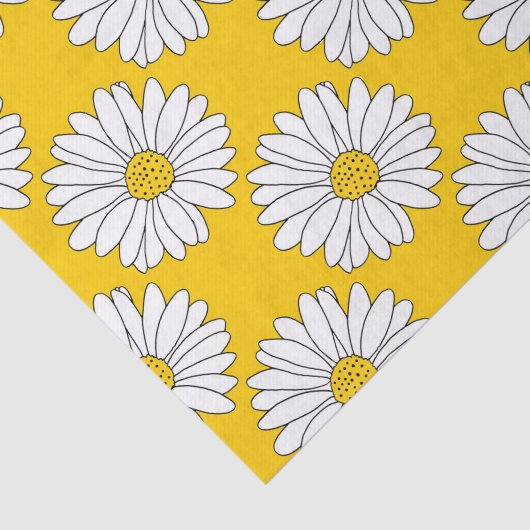 Yellow White Daisy Pattern 2 Tissuepapier (Detail)