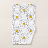 Yellow White Daisy Pattern Bad Handdoek (Handdoek)