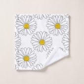 Yellow White Daisy Pattern Bad Handdoek (Wasdoekje)