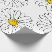 Yellow White Daisy Pattern Cadeaupapier (Hoek)