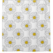Yellow White Daisy Pattern Douchegordijn (Voorkant)