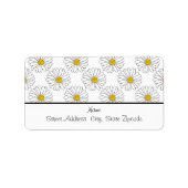 Yellow White Daisy Pattern Etiket (Voorkant)
