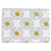 Yellow White Daisy Pattern Groot Cadeauzakje (Achterkant)