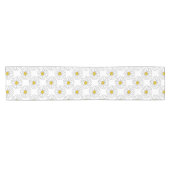 Yellow White Daisy Pattern Korte Tafelloper (Horizontaal)