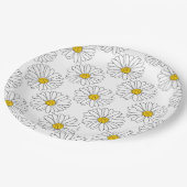 Yellow White Daisy Pattern Papieren Bordje (Gekanteld)