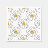 Yellow White Daisy Pattern Servet (Voorkant)