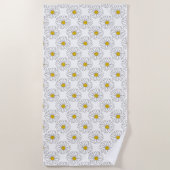 Yellow White Daisy Pattern Strandlaken (Voorkant)