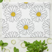 Yellow White Daisy Pattern Theedoek (Gevouwen)