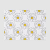 Yellow White Daisy Pattern Tissuepapier (Voorkant)