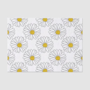 Yellow White Daisy Pattern Tissuepapier