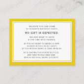 Yellow White Fiver 5 Dollar Birthday Party Informatiekaartje (Voorkant)