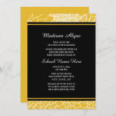 Yellow White Floral College Trunk Party Invitation Kaart (Voorkant / Achterkant)