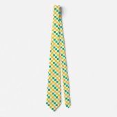 Yellow White Green Checkered Design  Stropdas (Voorkant)