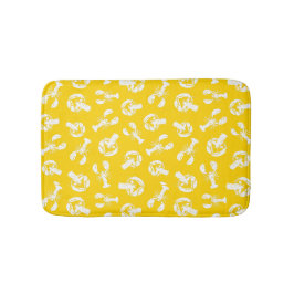 Yellow White Lobster Pattern Badmat