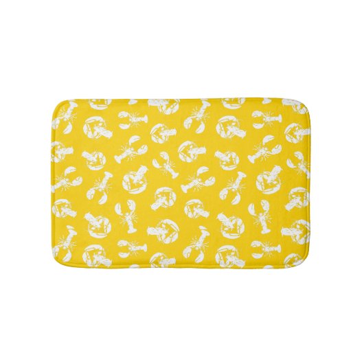 Yellow White Lobster Pattern Badmat (Voorkant)