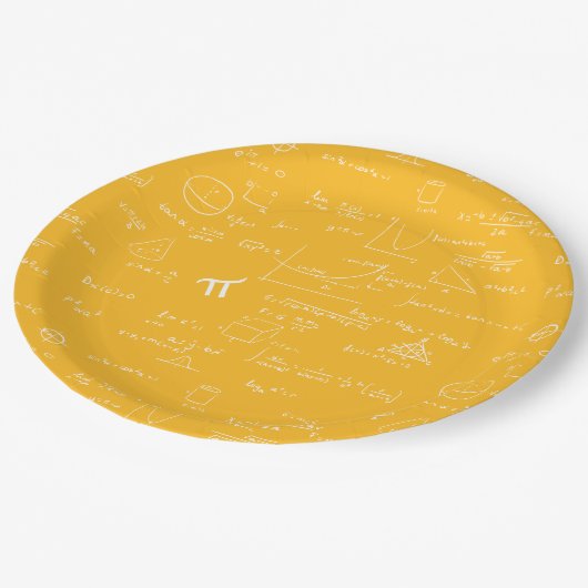 Yellow White Math Equations Graphics Graduation Papieren Bordje (Gekanteld)