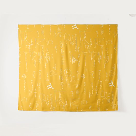 Yellow White Mathematic Formulas Equations Wandkleed (Voorkant (horizontaal))