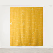 Yellow White Mathematic Formulas Equations Wandkleed (Voorkant)