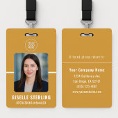Yellow White Personalized Employee ID Card Badge