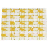 Yellow White Plaid Stripes Birthday Groot Cadeauzakje (Achterkant)