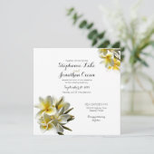 Yellow White Plumeria Hawaiian Wedding Kaart (Staand voorkant)