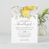 Yellow White Ranunculus Florals Kaart (Staand voorkant)