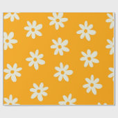 Yellow White Retro Y2K ventilatorpatroon Cadeaupapier (Vlak)