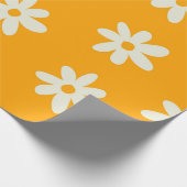 Yellow White Retro Y2K ventilatorpatroon Cadeaupapier (Hoek)