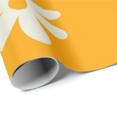 Yellow White Retro Y2K ventilatorpatroon Cadeaupapier (Rol Hoek)