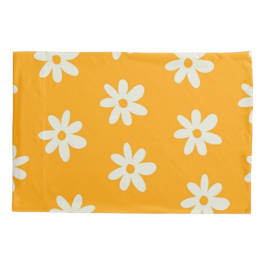 Yellow White Retro Y2K ventilatorpatroon Kussensloop (Achterkant)