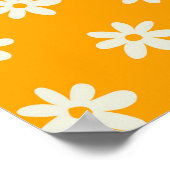 Yellow White Retro Y2K ventilatorpatroon Poster (Hoek)