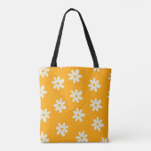 Yellow White Retro Y2K ventilatorpatroon Tote Bag (Achterkant)