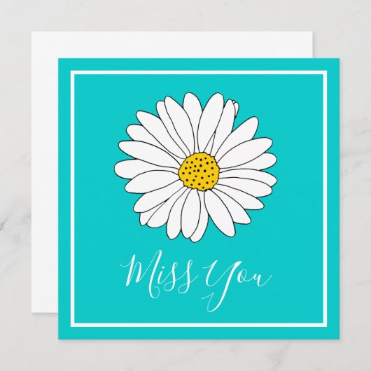 Yellow White Turquoise Daisy (Voorkant / Achterkant)