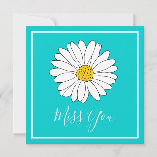 Yellow White Turquoise Daisy (Voorkant)